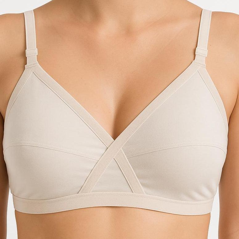 D cup Cross Elastic Cotton Bra        (DL)